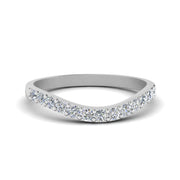 Curved Diamond Wedding Ring For Women